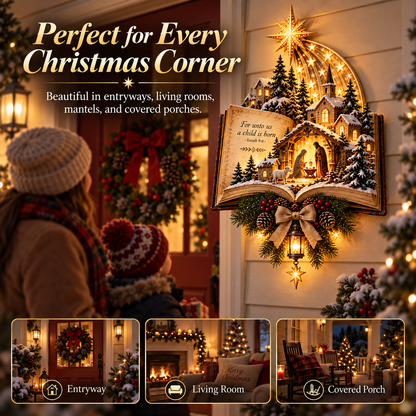 ✨Last Day 49% OFF✨✝️ A Story That Still Shines™ – Lighted Nativity Christmas Wall Decor✨🎄