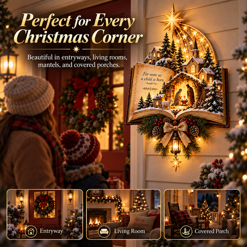 ✨Last Day 49% OFF✨✝️ A Story That Still Shines™ – Lighted Nativity Christmas Wall Decor✨🎄