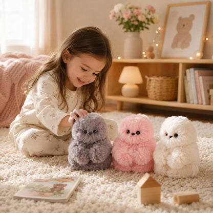 🦉 3-in-1 Interactive Owl Keychain – Talk, Sing & Turn Head – Cute Plush Pendant for Bags, Keys & Cars