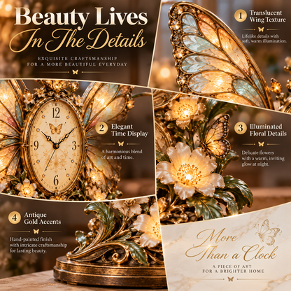 🔥Last Day 50%OFF🦋Butterfly Bloom Glow Clock
