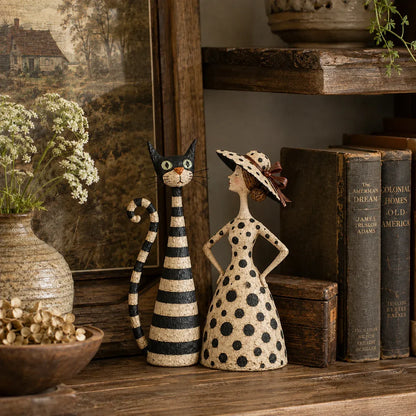 🐱Vintage  Cat & Lady Sculptures