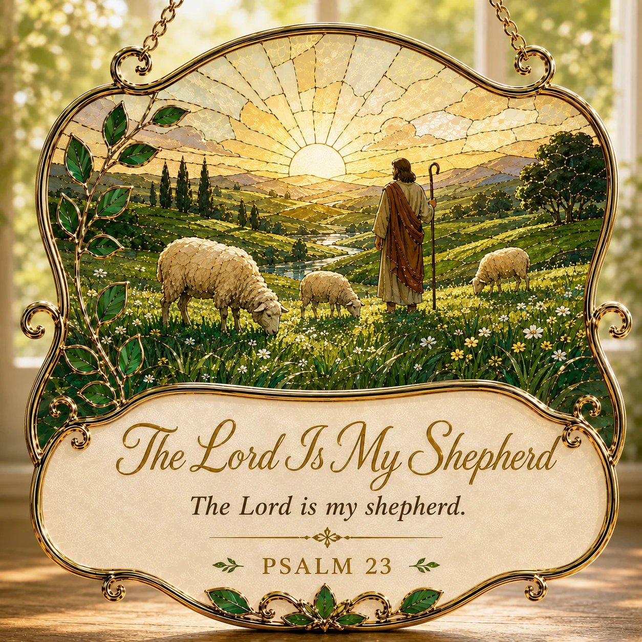 ⏳ Last Day 49% OFF – ✝️ Faith & Scripture Window Hanging Decor | 6 Stained-Glass Bible Verse Designs ✨