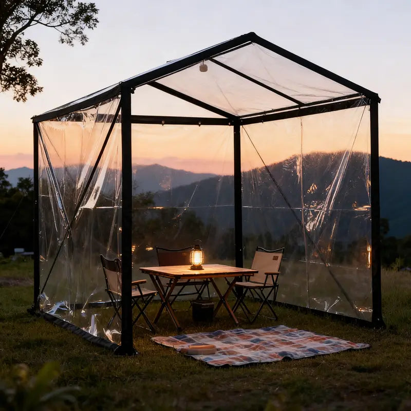 🌂Clear Waterproof PE Tarp, Transparent Outdoor Cover with Metal Grommets