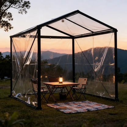 🌂Clear Waterproof PE Tarp, Transparent Outdoor Cover with Metal Grommets