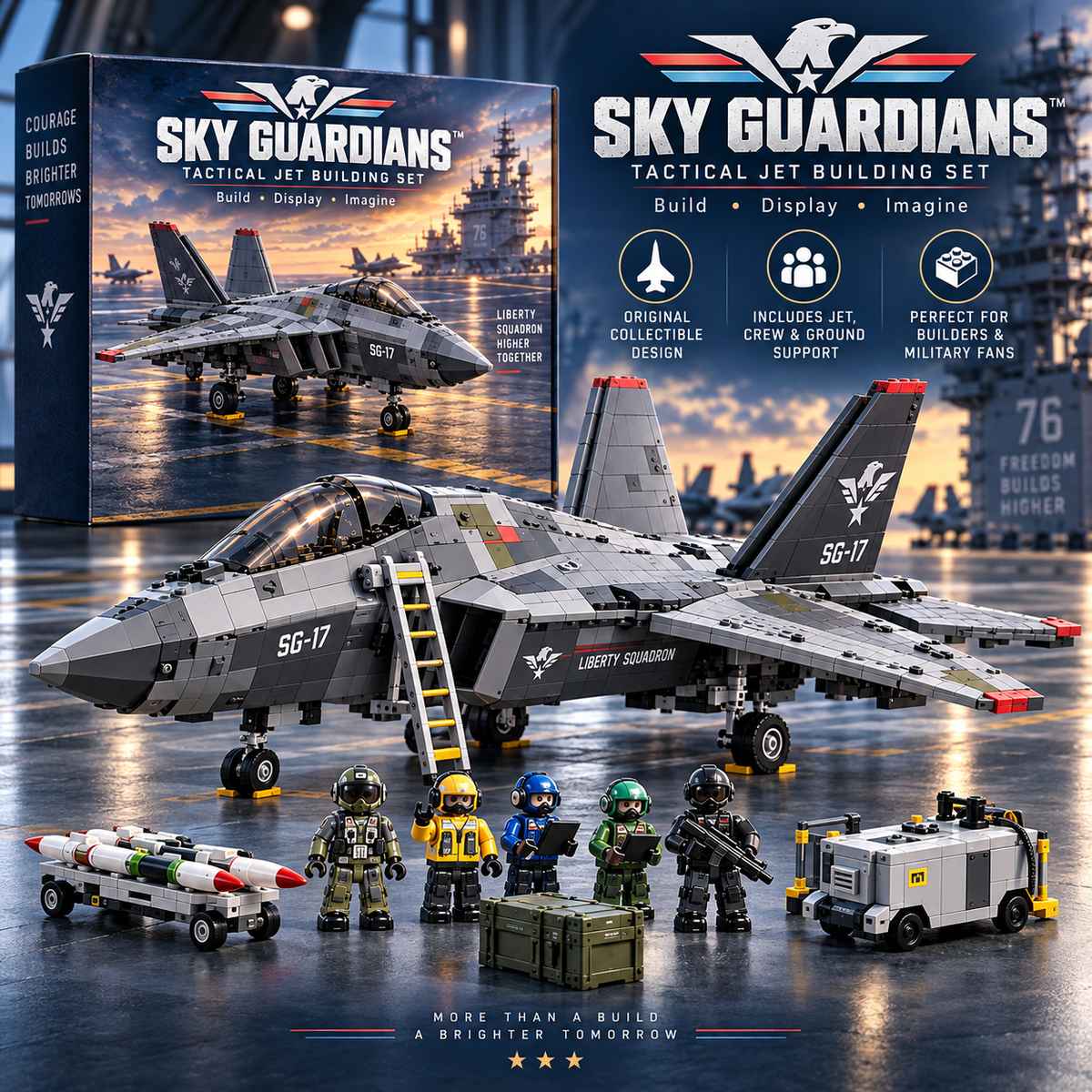 🔥 Last Day 50% OFF ✈️ Sky Guardians™ SG-17 Tactical Jet Building Set