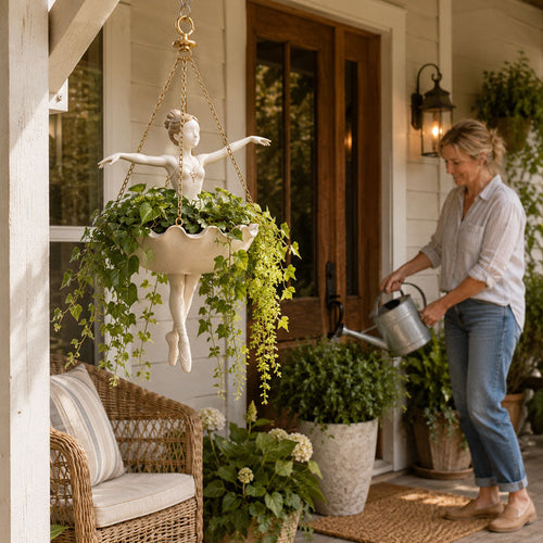 Ballet Dancer Hanging Planter