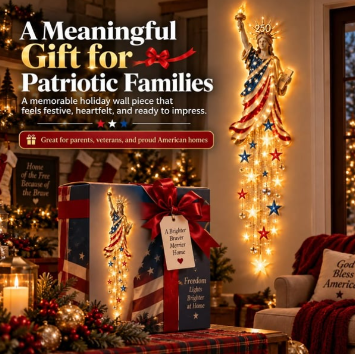 🇺🇸🗽 Liberty 250 Starfall Wall Glow – Patriotic Anniversary Lighted Keepsake