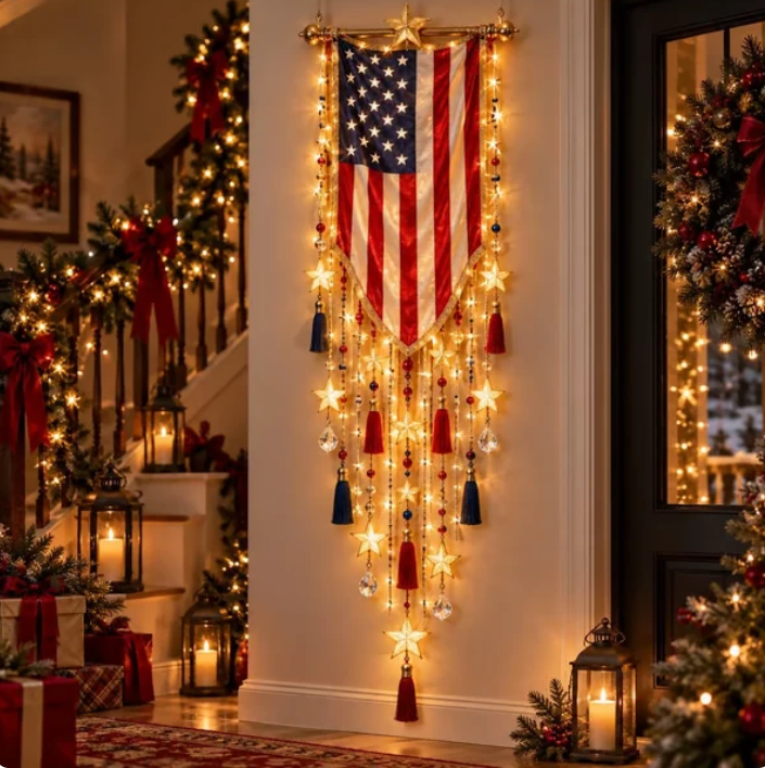🇺🇸🗽 Liberty 250 Starfall Wall Glow – Patriotic Anniversary Lighted Keepsake