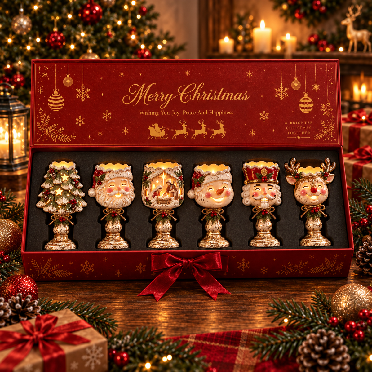 🎅🔥Last day 50% OFF🎄 Christmas Heirloom Glow Candle Holder Collection