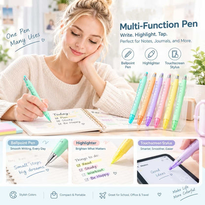 ✍️5-in-1 Multifunction Ruler Stylus Pen – 0.5mm Writing & Marker Tool