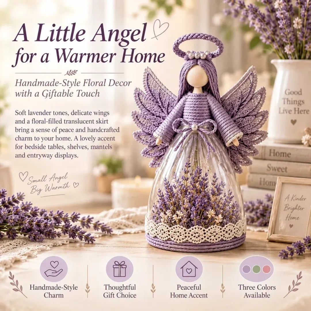 ⏳ Last Day 49% OFF – 👼 Blooming Guardian Angel Light | Floral LED Angel in Lavender, Rose & Sage ✨