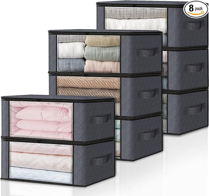 Bags Foldable Storage Box with Large Clear Window Sturdy Handles