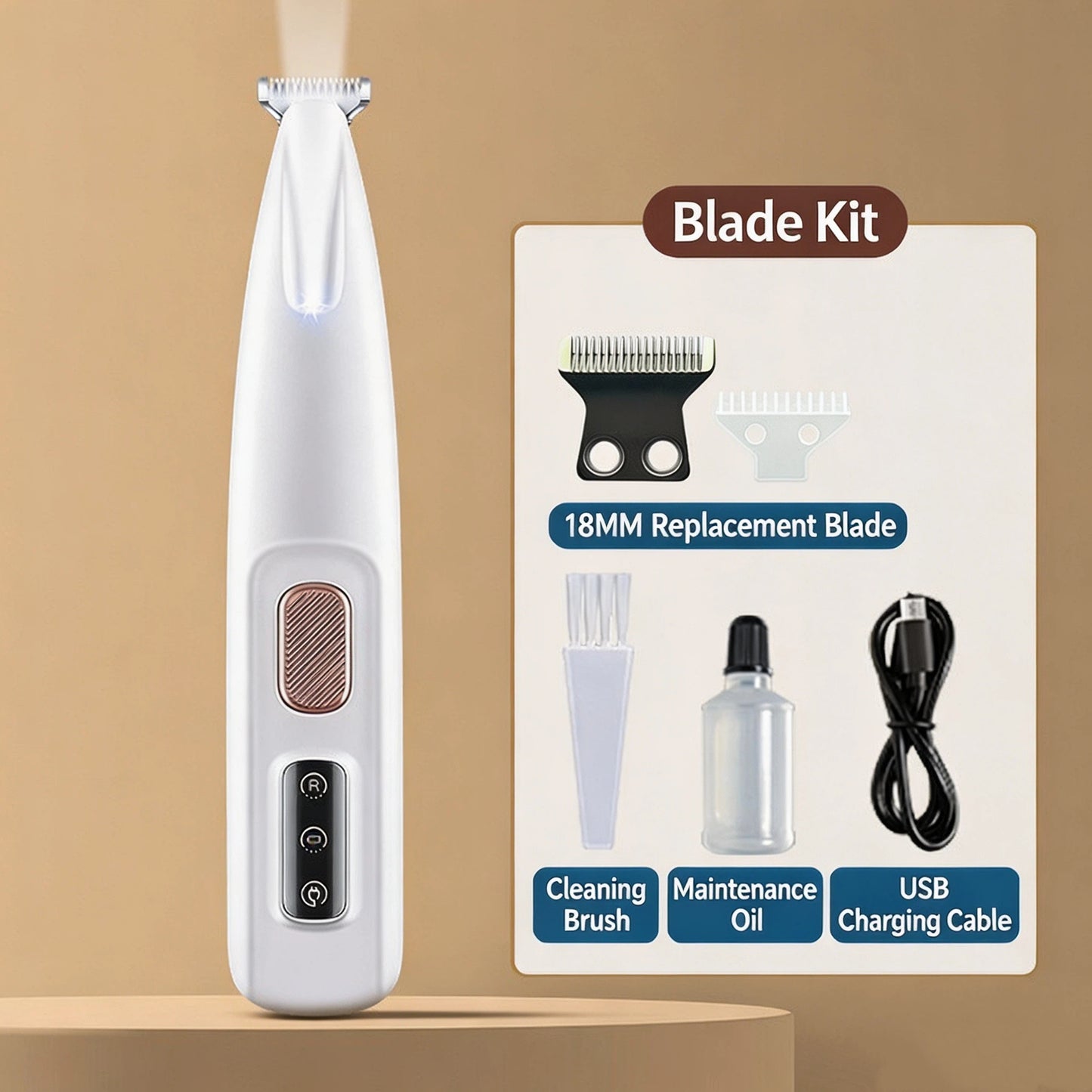 🐾 Rechargeable Pet Shaver – Waterproof & LED Light for Easy Home Grooming
