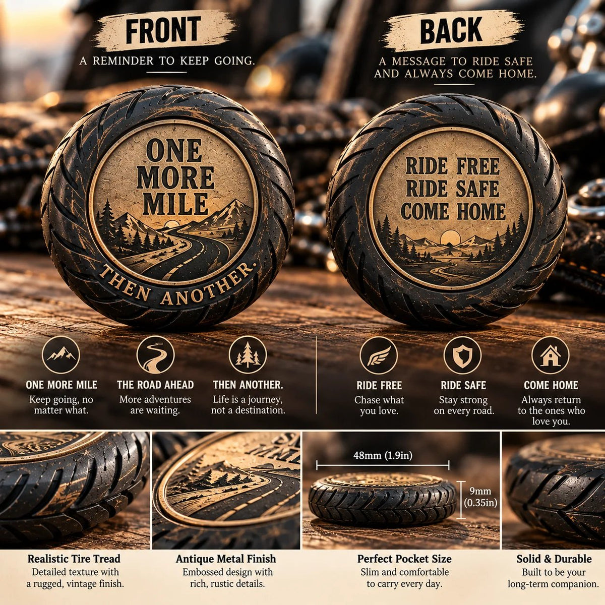 🏍️🛞 One More Mile™ Pocket Hug for Riders