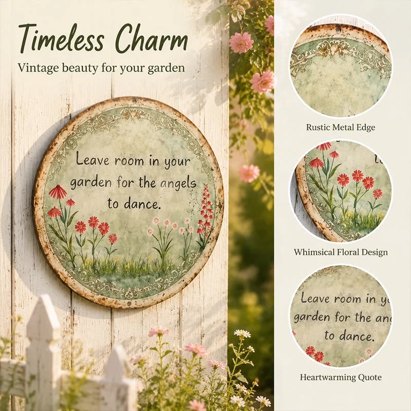 🧚✨ Angel Dance Round Metal Wall Sign