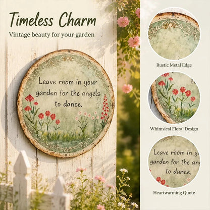 🧚✨ Angel Dance Round Metal Wall Sign