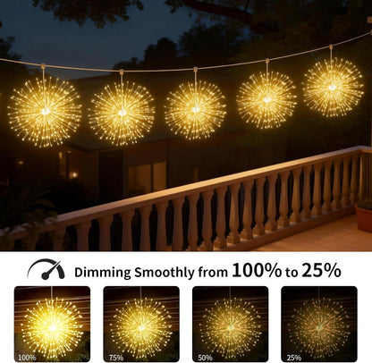🎆 4-Pack Solar Fireworks Lights — 480 LEDs