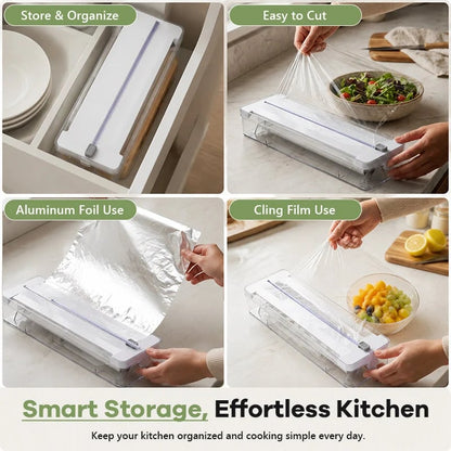 ✨Kitchen Aluminum Foil Paper Plastic Wrap Storage Cutting Box