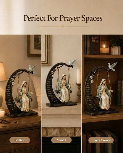 🙏 Blessed Virgin Mary Swing Statue – 7-Inch Faith-Inspired Resin Keepsake