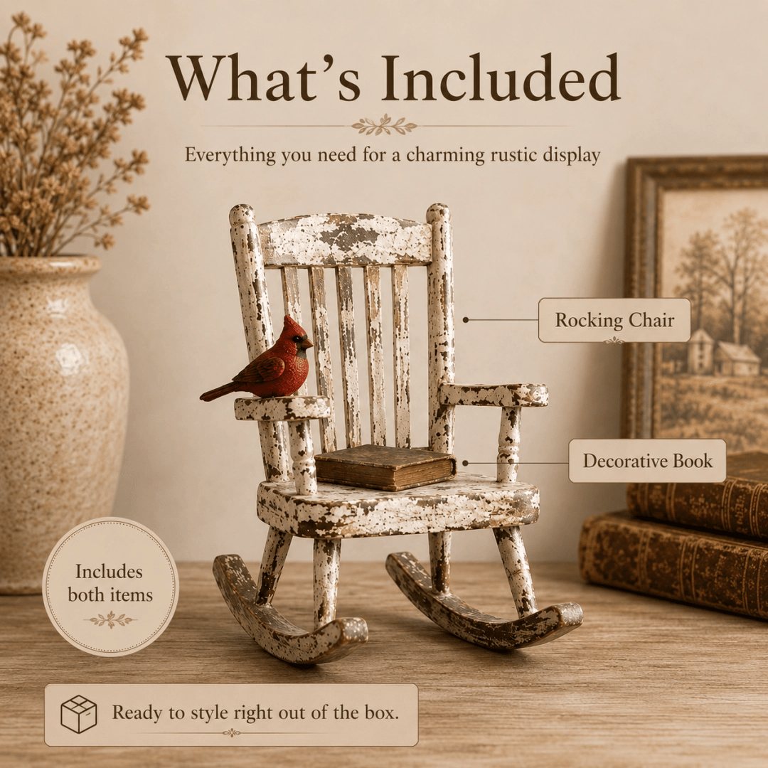 Rustic Cardinal Rocking Chair Decor
