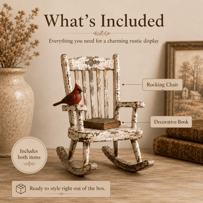 Rustic Cardinal Rocking Chair Decor