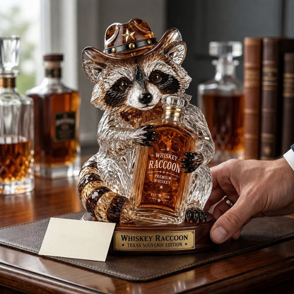 🦝 Statue en cristal de raton laveur Wild West Whiskey