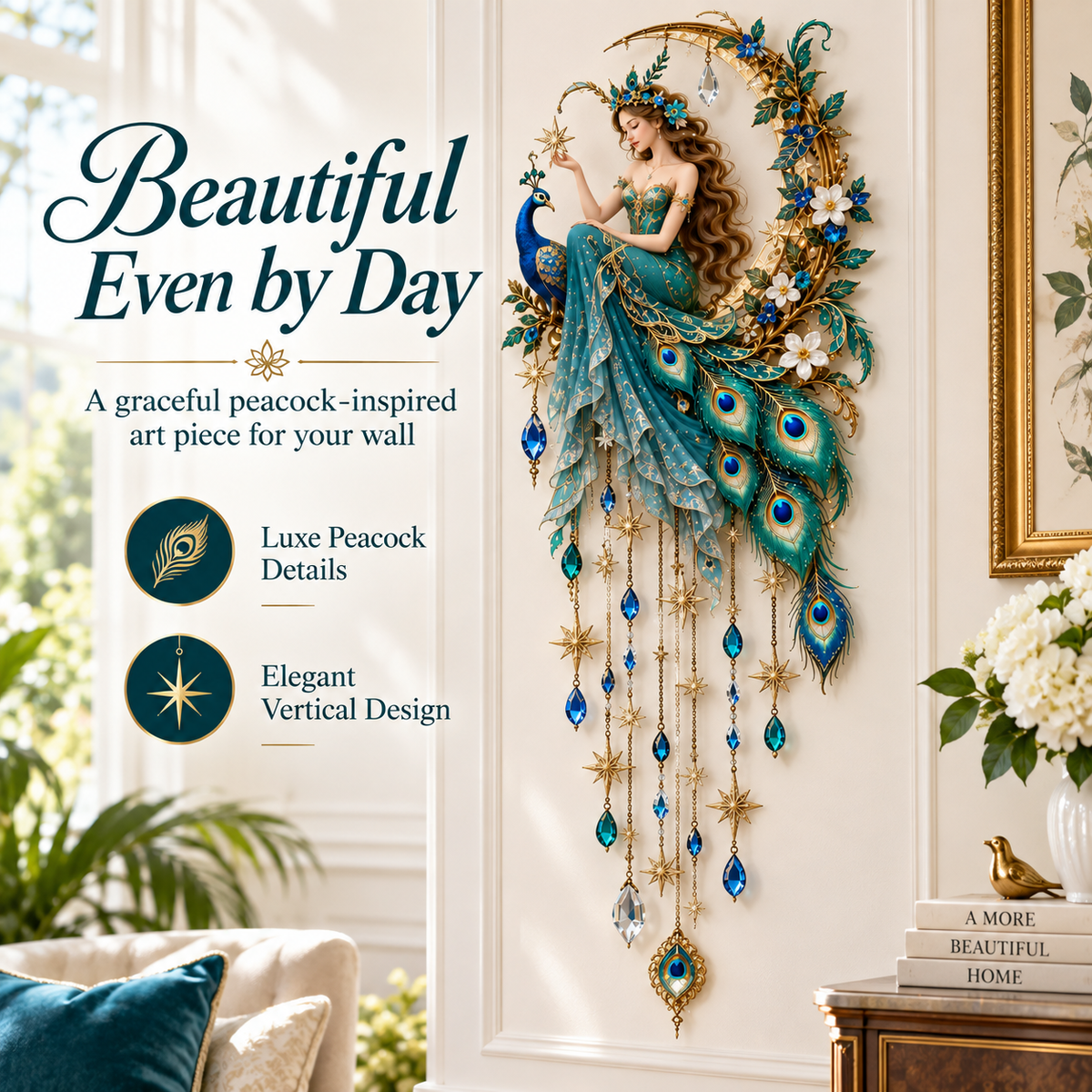 🔥 Last Day 50% OFF🦚 Peacock Fairy Starfall Wall Light