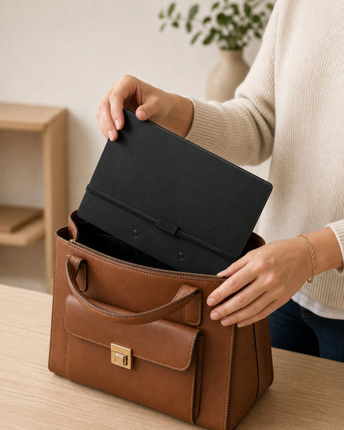 A4/A5 Foldable Clipboard Portfolio – Portable Writing Board with Strong Clip & Elastic Strap