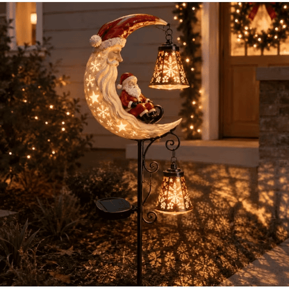Santa’s Moonlight Lantern Solar Garden Stake