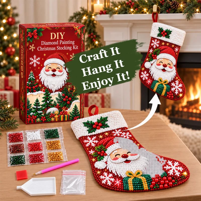 🎅 ✨ DIY Diamond Painting Christmas Stocking Kit - 🎄 Make a Christmas Stocking They’ll Remember