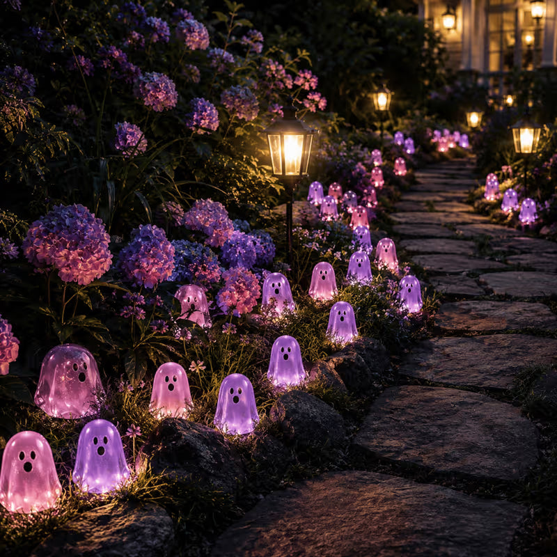 ⏳ Last day 50% OFF – 👻Glow In Dark Cute Ghost Resin Bead Set