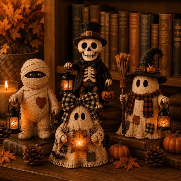 🔥Last Day 49% OFF -👻Cute & Spooky Halloween Mantel Décor Collection