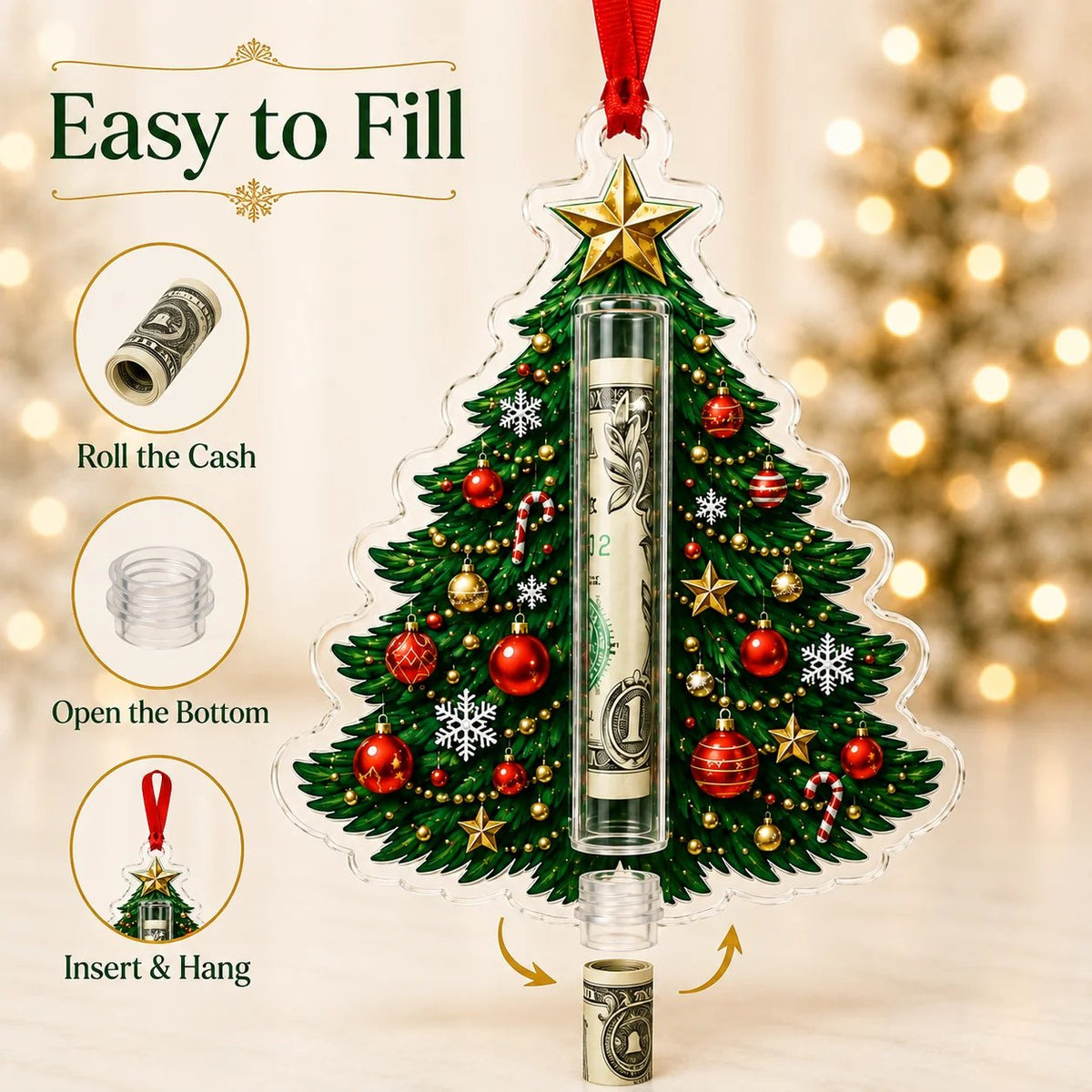 🎁💵 Christmas Cash Holder Ornament — Turn Cash Into a Christmas Surprise