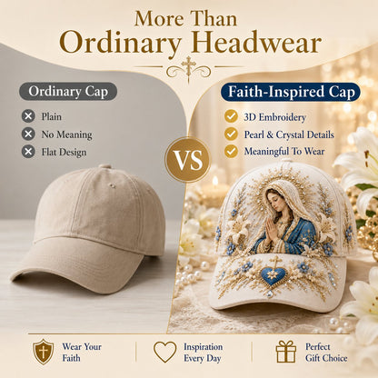 🔥 Last Day 49% OFF - ❤️ Sacred Faith Embroidered Baseball Cap | 3D Raised Christian Design, Unisex Comfortable Adjustable Hat for Church, Outdoor Walks & Daily Wear ✝️✨