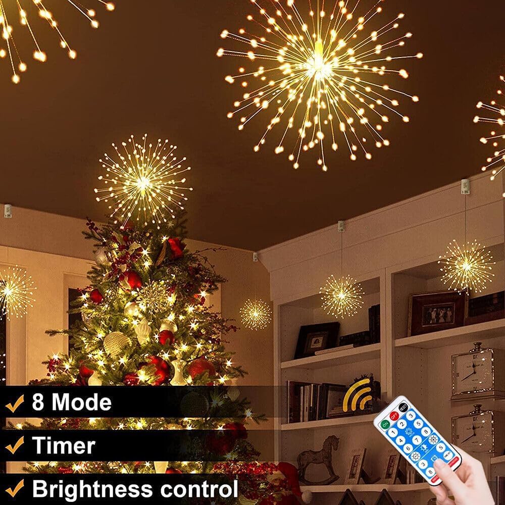 🎆 4-Pack Solar Fireworks Lights — 480 LEDs