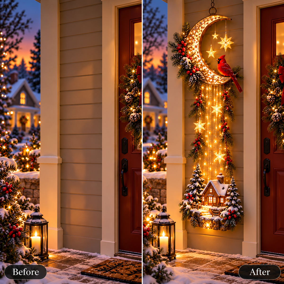 ✨Last Day 49% OFF🌙 Starlit Cardinal Moon Christmas Wall Decor