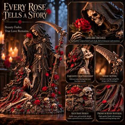 🥀 Love Never Dies! 💀 Gothic Reaper Couple Figurine – An Eternal Love Beyond Death!