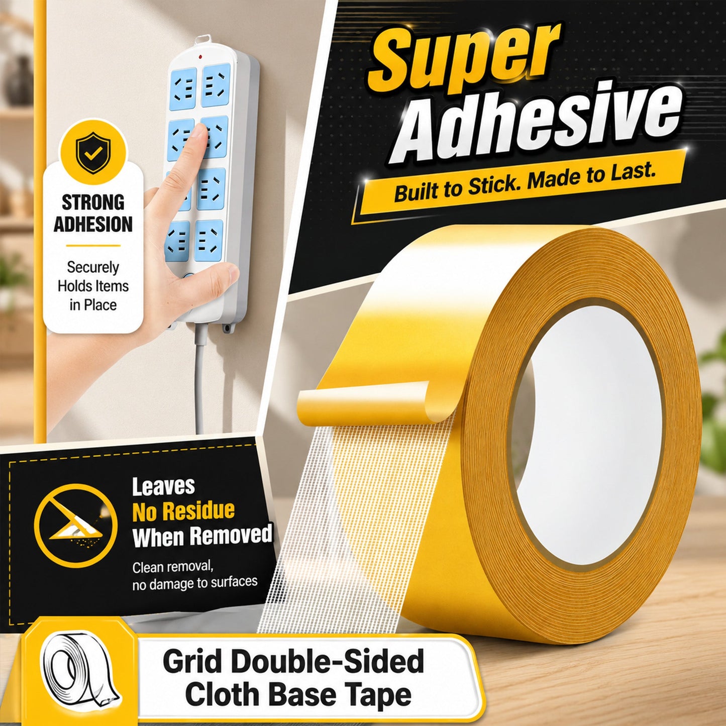 Waterproof Strong Grid Double-Sided Tape Heavy-Duty