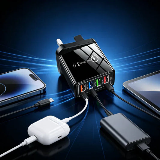⚡️Secret to Faster Phone Performance⚡️Four-Port Travel Charger for Extended Phone Battery Life