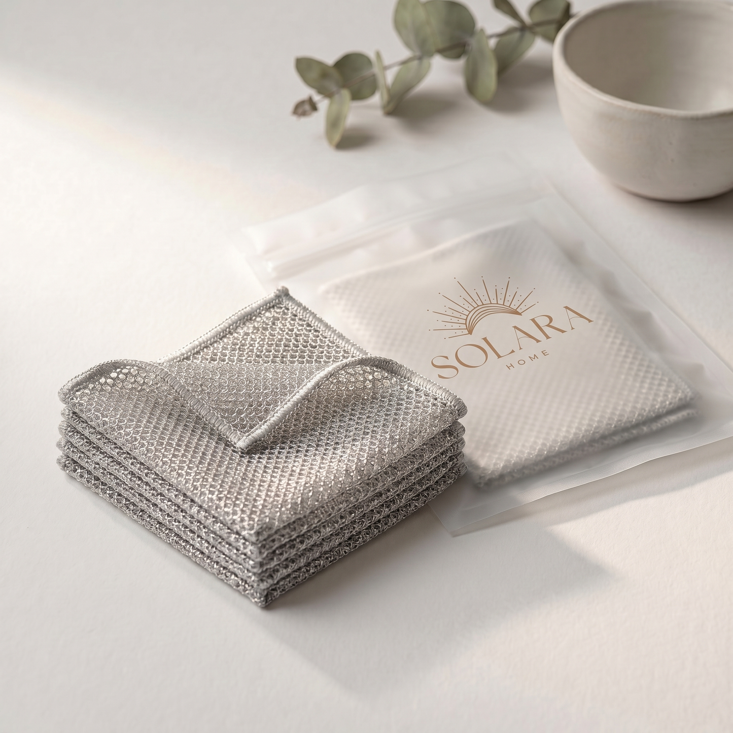 Double-Layer Silver Wire Scrub Dishcloth – Tough on Grease, No Sponge Smell