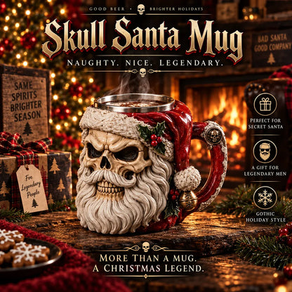 ⏳ Last Day 49% OFF – 💀🎅 3D Dark Christmas Santa Mug Collection | Skull Santa & Pirate Santa Designs with Sculpted Holiday Details ☠️