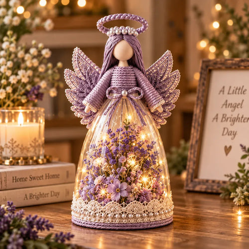 ⏳ Last Day 49% OFF – 👼 Blooming Guardian Angel Light | Floral LED Angel in Lavender, Rose & Sage ✨