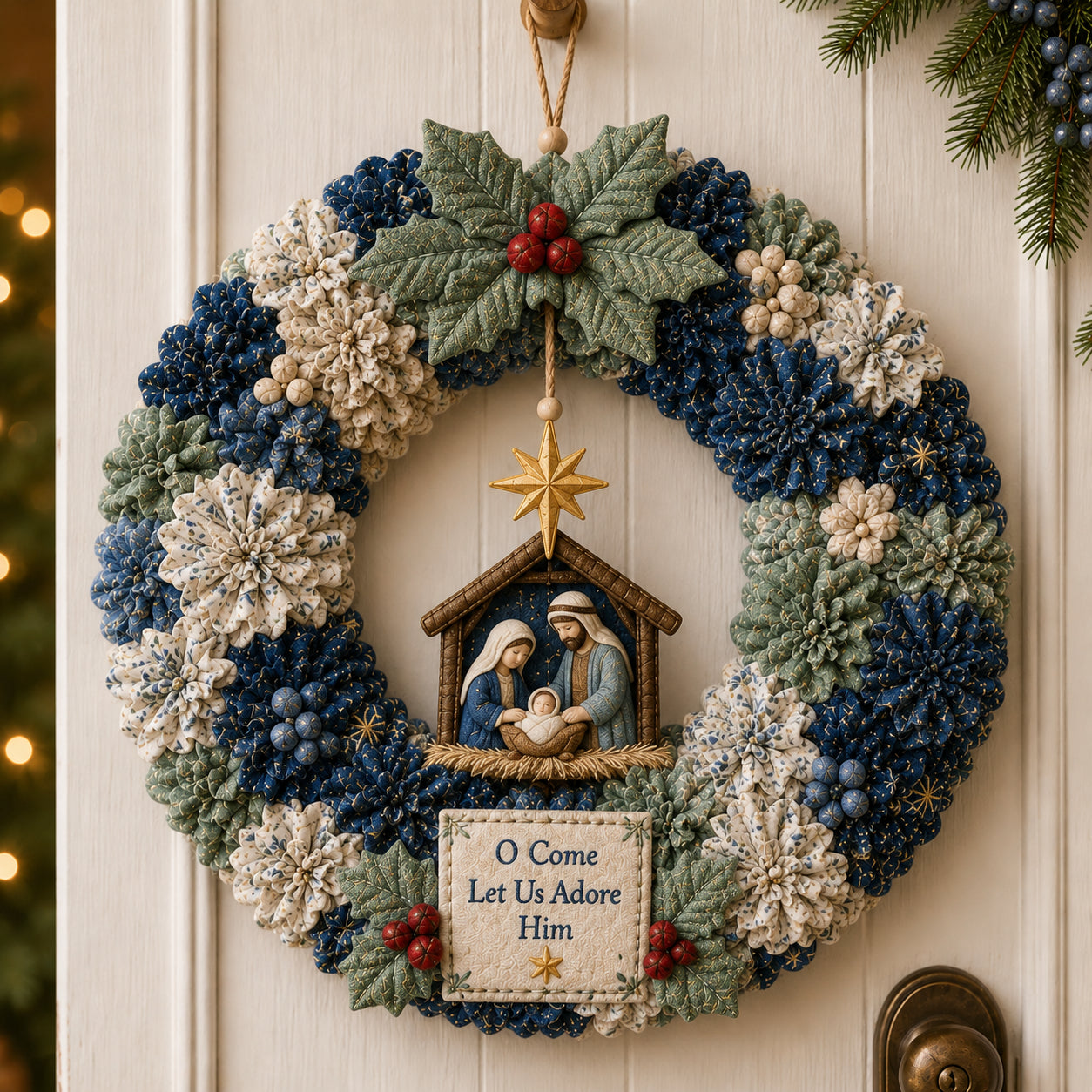 🔥49% Off Last Day - BUY 2 GET 1 FREE🔥🎄 3D Fabric Poke Wreath DIY Kit