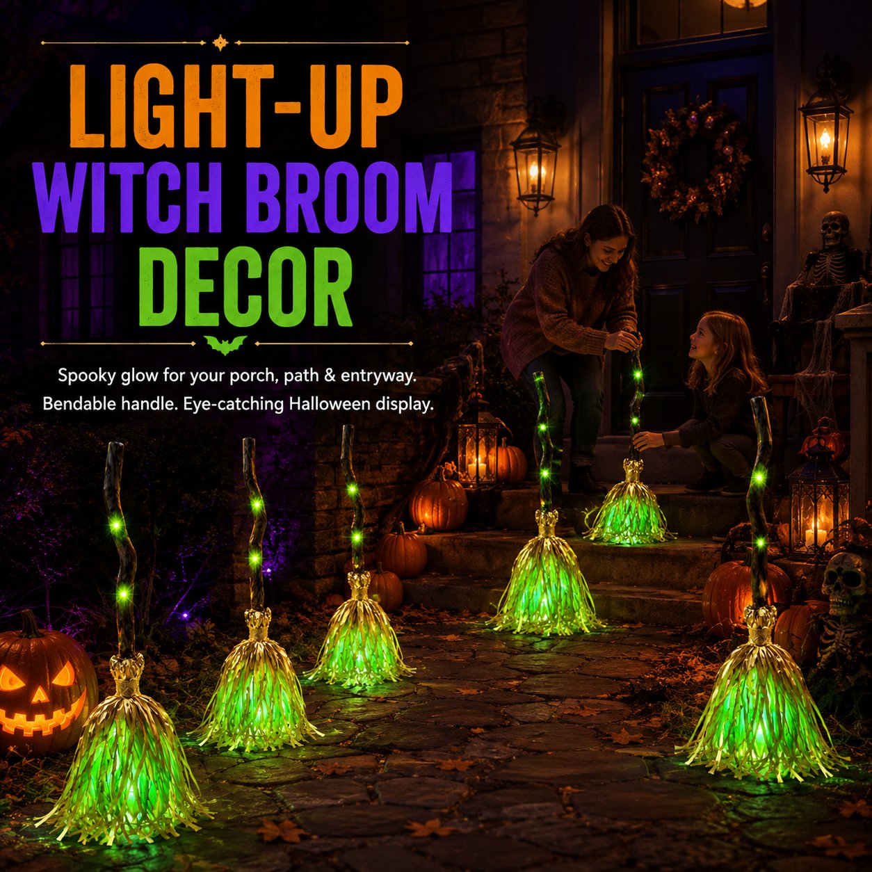 Magic Dancing Witch Broom – Animated Halloween Decor