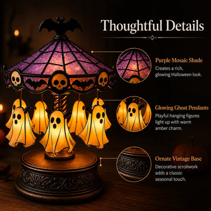 🎠 Ghost Carousel Motion Night Light – Cozy Halloween Glow🎃