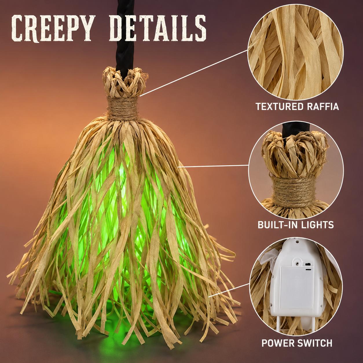 Magic Dancing Witch Broom – Animated Halloween Decor