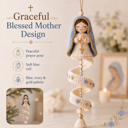 🔥LAST DAY 50% OFF - ✨ DIY Crochet Blessed Mother Spiral Hanging Ornament Kit – Handcraft a Heavenly Keepsake 🙏🧶