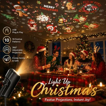 ⏳ Last Day 49% OFF – 🎄HD Christmas Scene Projector | 6 or 10 Festive Projection Discs, USB Plug & Play, 360° Flexible Design & Up to 200 Sq Ft Coverage ✨