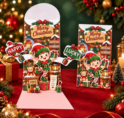 ⏰LAST DAY 50% OFF 🎄Handmade 3D Christmas Money Card – Pop-Up Holiday Card with Cash Envelope & Message Space 💌✍💵