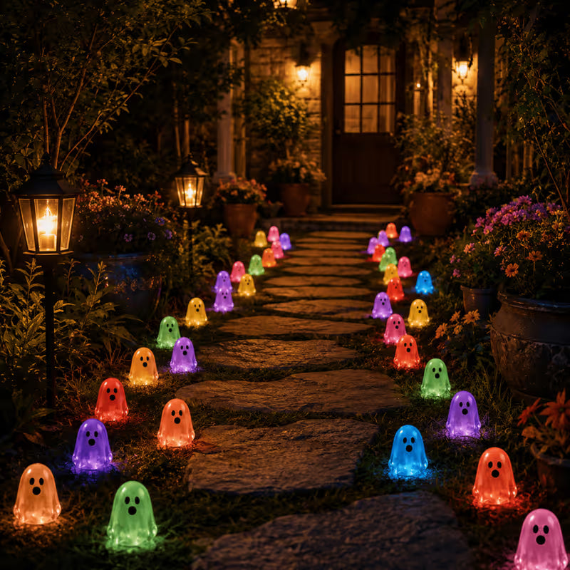 ⏳ Last day 50% OFF – 👻Glow In Dark Cute Ghost Resin Bead Set